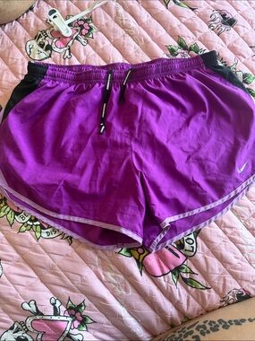 Nike Women's Purple Running Shorts with Black Accents
